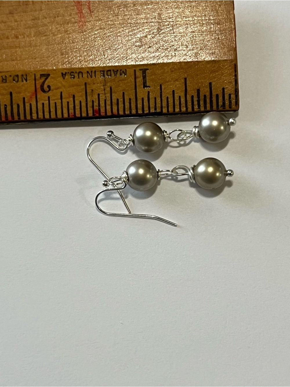 Swarovski Champagne Crystal Pearl Drop Earrings - Picture 4 of 4